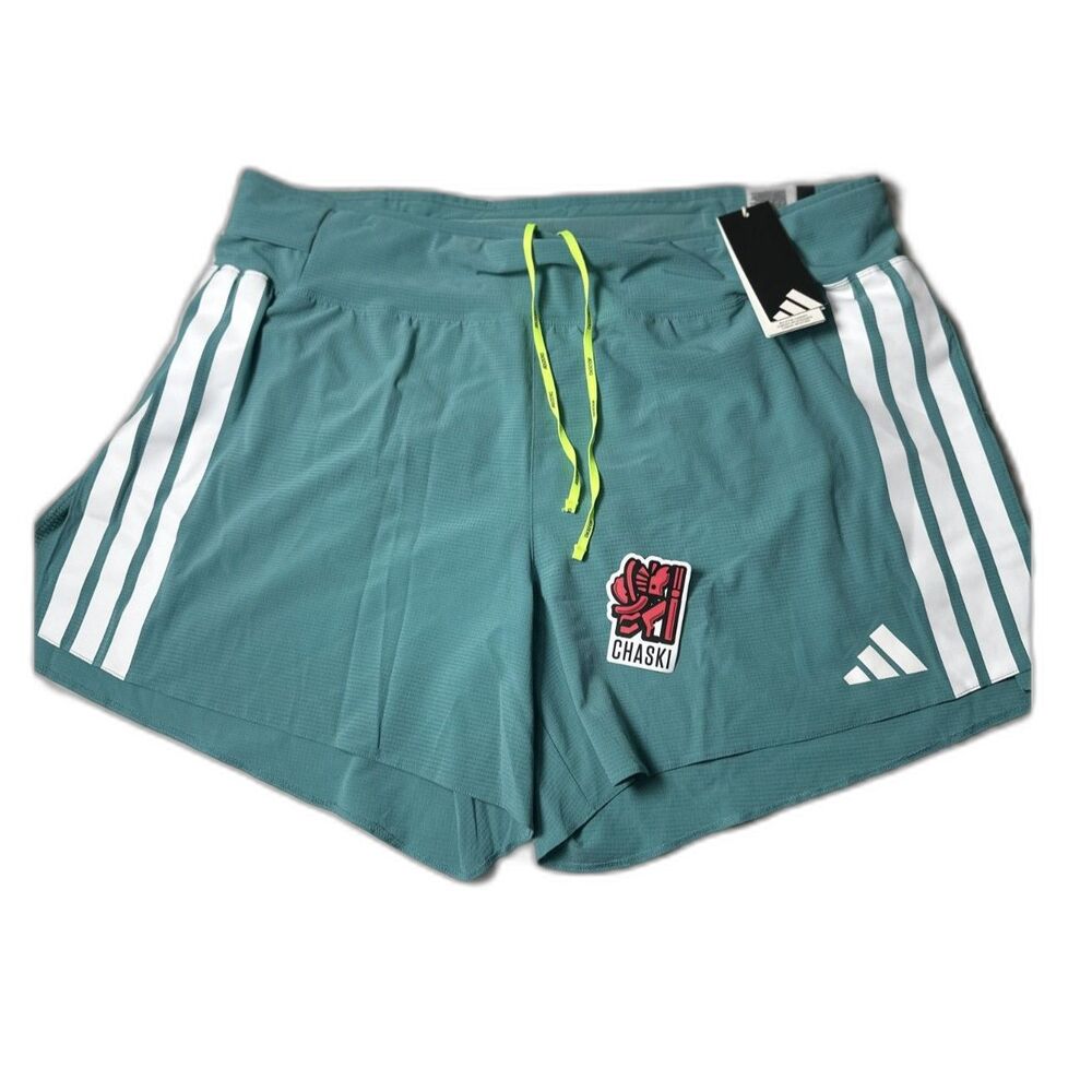 Adidas Adizero Running Gel Pocket 5” Split Shorts Teal JV7162 Men's 2XL NEW